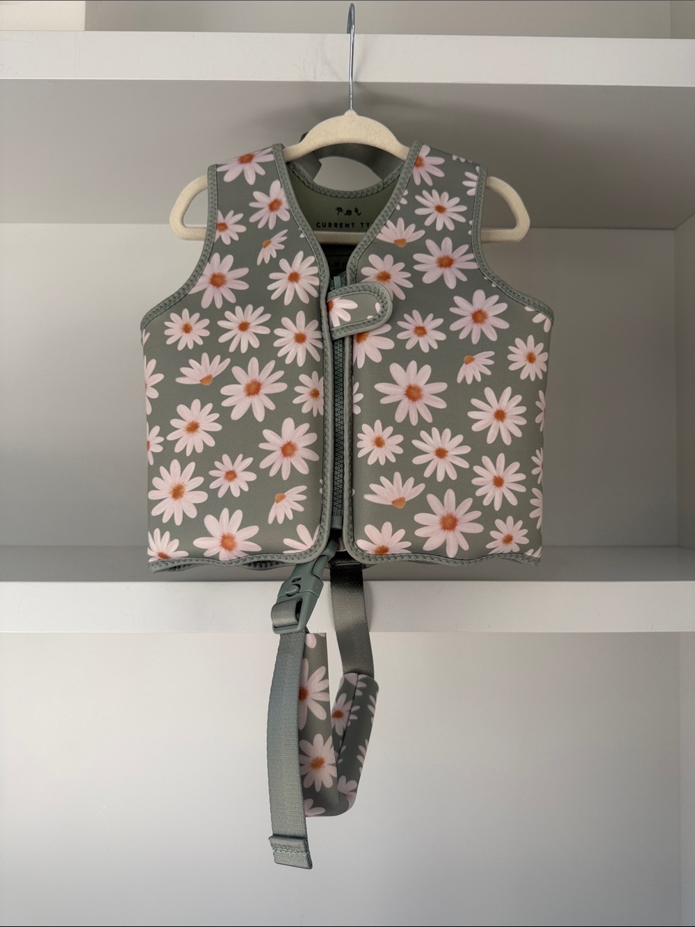Kids Floral Safety Swim Vest by Current Tyed - Sage Daisy